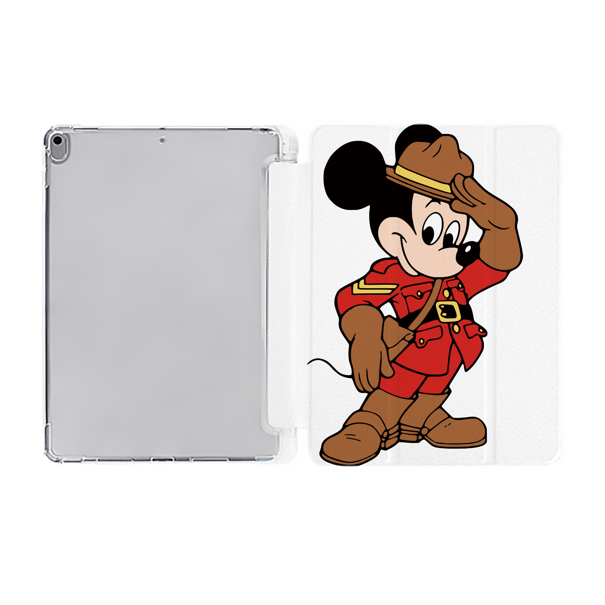 （画像用） ミッキーマウス Mickey Mouse IPad ケース ペン収納付き 三つ折りスタンド PUレザー×シリコン 対応機種9.5/10.5/10.9インチ